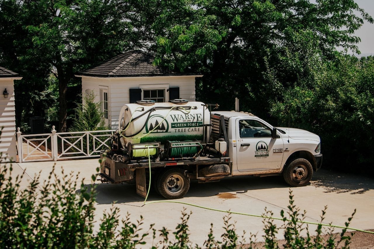 Warne Green Force truck parked in front of home